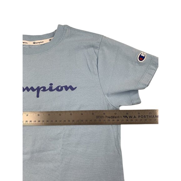 Champion Short Sleeve Blue Logo T-Shirt Womens Medium - Picture 6 of 11